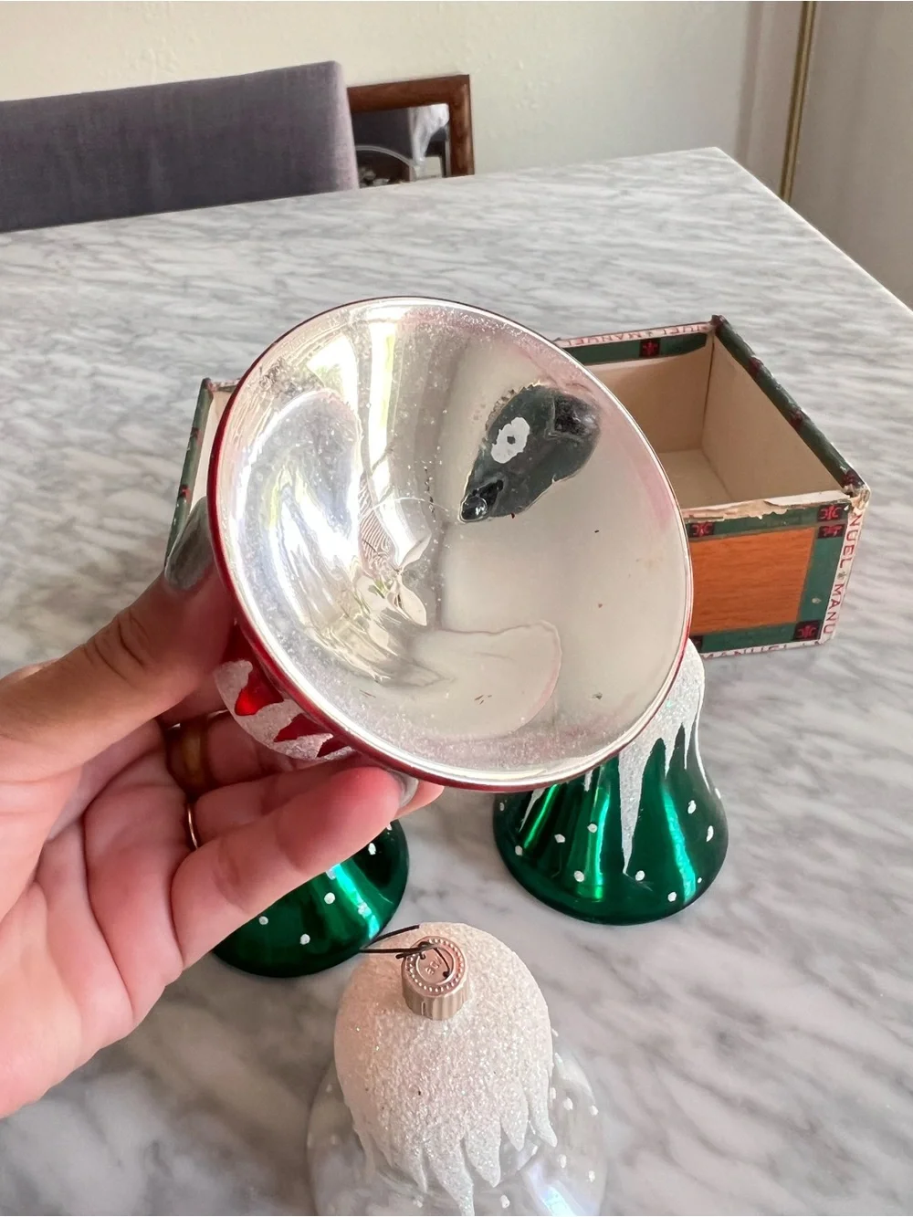 Vintage Holiday Glass Ornaments - Red, Green, Silver